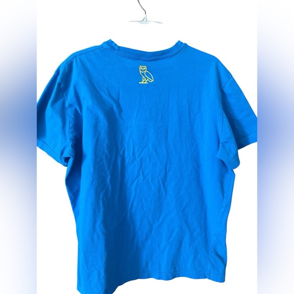 OVO - DRAKE - Electric Blue Tee with Silver Metallic Logo Size Large - Picture 2 of 4
